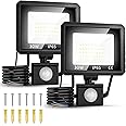 FGRYB 2Pcs Security Lights Motion Sensor, 30W PIR Security Light 3000LM LED Outdoor Floodlight Mains Powered-Flood & Spot Lighting, IP65 Waterproof Spotlight for Garden Garage Patio Backyard Rooftop