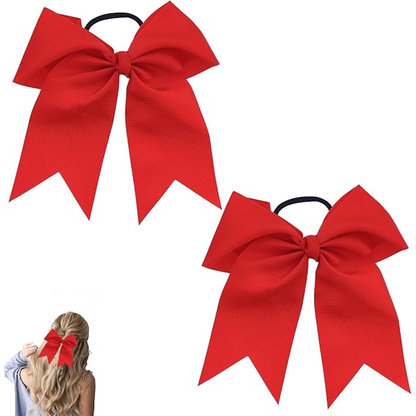 PLINUBLA 2er-Set Große Pferdeschwanz-Schleifen - Weicher Stoff, Alligator-Clip, Für Mädchen & Frauen