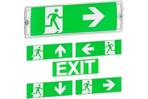 GAOUTO LED Fluchtwegleuchte, LED-Notbeleuchtung mit 5 Notausgangspiktogramm, Notausganglicht bis zu 3h Notfall-Modus, Dauerlicht LED Notleuchte, inkl. Akkus, Wasserdicht Notleuchte für Wandmontage