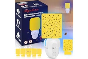 HAPPY WATCH Piège à Insectes Volants d'Intérieur, 2025 Piège à Moustiques sans Danger, Piège à Moucherons Volants pour Un Usage Domestique avec Tampon Collant pour Mouches des Fruits – Blanc 1 Paquet