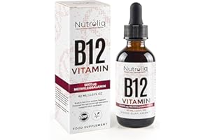 NUTROLIQ ABSORB YOUR WELLNESS BETTER Nutroliq Vitamin B12 Liquid Drops - High-Strength 5000mcg Methylcobalamin Supplement - Energy Booster, Immune System Support, Better Concentration and Metabolism - Vegan & Vegetarian Formula - 60ml