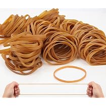 100 Elastic Rubber Bands - 30mm Diameter, Yellow, For Home, Office, School Use