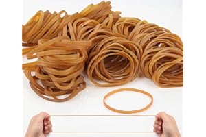 LONELY HIGH HEELS 280Pcs Gomas Elásticas 60mm*5mm Gomas Resistentes y Reutilizables Bandas de Goma Grandes 450g Elásticas para Oficina Gomas de Pollo para Suministros de Oficina, Hogar, Escuela (Color Amarillo Oscuro)