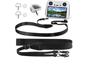 Palwin Pasek kontrolera do smyczy DJI RC/RC 2, DJI Mini 3 Pro/Mini 4 Pro, lekko regulowany, nylonowy, pleciony, pasek na ramię do akcesoriów dronów (czarny)