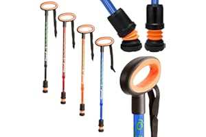 FLEXYFOOT LTD Flexyfoot Shock Absorbing Oval Handle Walking Stick - Improved Comfort, Improved Safety, Improved Grip – Colour: Blue