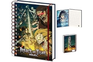 Pyramid International Attack On Titan - Taccuino con rilegatura a spirale, formato A5, blocco note e taccuini, formato A5, prodotto ufficiale Attack On Titan Merch