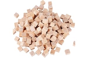 DEOMOR Pack of 200 Wooden Cubes 10 mm Blank Decorative Craft Material Square Natural for DIY Crafts Painting Craft Decoration
