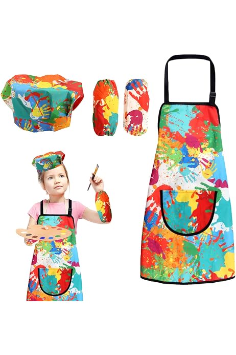 Bata Impermeable Para Pintar Niños De 6 A 12 Años – TPU Ecológico Con Mangas Y Bolsillo