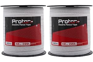 HOTLINE Proton Twin Pack Electric Fencing Tape - 40mm x 200m White Poly Tape Horse Paddock Quality Durable
