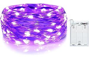 Gcstnn Stringa Luci Led a Batteria, 3metri 30 Led Rame filo Catene Luminose Lucine Fata Luci con timer per per camere, terrazze, Halloween, Natale, decorazione(Viola)
