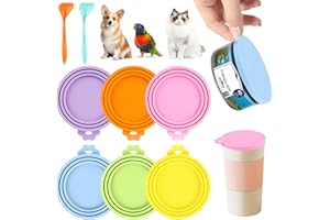 MIHURO 6 Stück Dosendeckel,6 Farben Dosendeckel Katzenfutter mit 2 Löffeln,Deckel für Dosen Silikondeckel Tierfutter Abdeckung3 in 1 Standardgrößen,Konservendosen Deckel für Katzen-und Hundefutterdosen