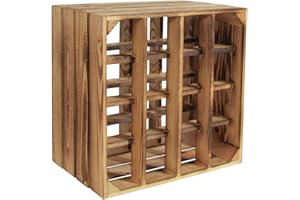 ‎CHICCIE CHICCIE Weinregal Holzkiste Wino aus Kiefernholz - Weinkisten Holz Regal geflammt 30x40x30 cm - Holzkisten Flaschenregal, Weinkistenregal