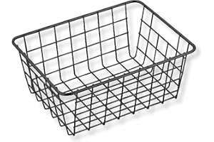 BEHÅLLARE.- Förvaringskorg i metall - Rektangulär organisatör 24x18x10 cm - Multifunktionell förvaringskorg för badrum, konto