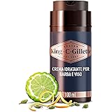 King C. Gillette CREMA IDRATANTE VISO E BARBA, Ammorbidisce La PELLE e La BARBA Incolta, Profumazione King C., Vitamina B, 10