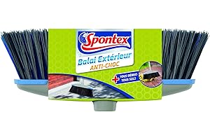 SPONTEX - 1 Tête de balai extérieur - Compatible avec tous manches Spontex - Fibres double action ultra résistantes - Bords antichocs