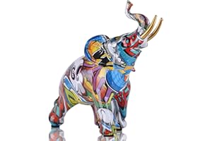 ‎XMGZQ XMGZQ Bunte Elefanten Figuren,kreative Graffiti-Elefanten,Elefanten Figur,Elefanten Figuren deko,Bunte Elefantenstatuen,kreative Graffiti-Elefanten,Elefant Statue,Elefanten-Dekoration,Elefanten Deko