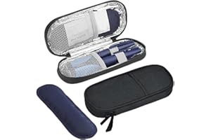 ARROMI Insulin Cooler Travel Case, Monjaro Travel Case with 1 Insulin Cooler Ice Packs, Medicine Insulin Case for Diabetic Supplies (Black)