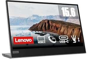 Lenovo L15 15.6 Inch Portable Monitor, FHD, 1080p, 60Hz, IPS, 6ms, USB-C, with Cover, Raven Black [66E4UAC1WL] - 3Yrs Warranty