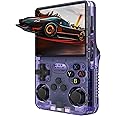 JANTER Retro Handheld Game Console, Open-Source R36S with 3.5" IPS Screen, Linux System, Portable Gaming & Entertainment Device, includes 64G/128G TF Card (Purple, 64GB)