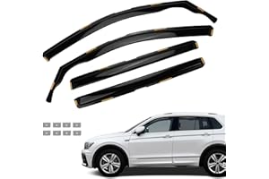 JINSENTGG Windabweiser Kompatibel mit VW Tiguan Mk2 2016-2024 Regenabweiser Seitenscheiben Integrierte Deflektoren 4 Stück mit Festem Clip