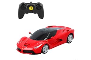 ColorBaby 41153, Coche teledirigido Ferrari Laferrari, Rastar, RC Radiocontrol Rojo, Coches con Mando a Distancia, Control Remoto, 6 Funciones de Movimiento, Giro 360º, Juguetes y Regalos para niños