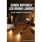 Deyhome 4 LED Esnek Boyun Okuma Lambası Pilli Eller Serbest Kitap Kamp Tamirat Işığı Siyah