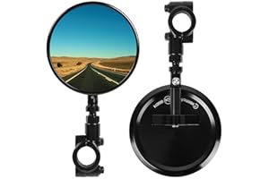 ‎EVERMOTOR evermotor Motorradspiegel, Motorrad Spiegel E-geprüft – Ø95mm CNC Aluminium Lenkerendenspiegel, 360° verstellbar, für Ø22mm Lenker, kompatibal mit Scooter, Roller, ATV, Moped (Paar)