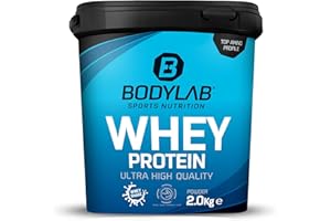Bodylab24 Whey Protein Powder Stracciatella 2kg, proteine per muscoli più forti, whey può promuovere la costruzione dei muscoli, con 80% di proteine, senza aspartamee
