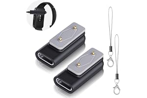 ERMORGEN 2 Stück USB C Adapter Kompatibel für 5V/1A Tragbar Ladeadapter für Samsung Galaxy Fit 3/ Huawei Watch fit 3/2/fit/fit/mini, Huawei Band 10/9/8/7/6/6 Pro/Honor Band 9/7/6/ES- Schwarz