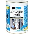 Anti-Climb Security Paint | New Venture Products | Long lasting deterrent for unwanted intruders | Easy to apply | Black, Red, Green or Grey (BLACK) | 5 Litres