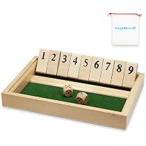 Shut The Box Juego De Mesa De Madera Para 4 Jugadores - Incluye Bolsa De Almacenamiento - Entrena Lógica Y Matemáticas