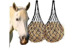 2 Pcs Hay Nets for Horses, 40" Length with 2.36" Holes,Slow Feeder Hay Nets for Forses, Hay Nets for Horses Slow Feed, Hay Net for Goat Cattle Equine Horses Stalls Barn Supplies