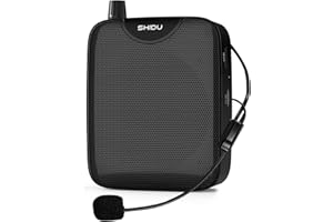 SHIDU Amplificateur de Voix Portable Microphone Système de sonorisation 15W Batterie Rechargeable 2000mah amplificateur Voix Puissant pour Enseignants, Formation, réunion, Guide Touristique