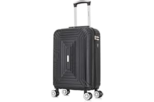 SKYLARK LUGGAGE Skylark 20" Carry on Cabin Suitcase Super Lightweight 4 Wheel Dual Spinner ABS Hard Shell Luggage with Built in 3-Digit Combination Lock for EasyJet Ryanair British Airways and Many More 55x35x20