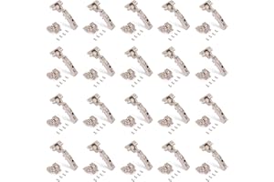 Emuca 1011307 Pack aus 20 Topfscharnieren Ø35mm 100° mit sanftem Verschluss für sich überlappende Türen und Zusätze zum Festschrauben mit Verbindergehäuse