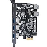 XRIKUI PCIe USB 3.0 5X USB-A ve 2X USB-C Bağlantı Noktaları Genişletme Kartı,PCI Express Dahili USB 3 Hub D&ouml;n&uuml;şt&uuml;r&uuml;c&uuml; Masa&uuml;st