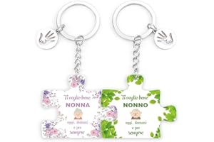 MUSOEICA Regali Natale Portachiavi, Regalo Nonna Nonno Regali per Natale Compleanno Festa della Mamma Festa del Papà da Nipote Nipoti, Idee Set Regalo Utile Originali Nonni Portachiavi Festa dei Nonni