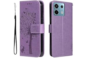 PEIYE Funda para Xiaomi Redmi Note 13 Pro 5G / Poco X6 5G - Carcasa de Cuero Suave, Tapa Libro, Billetera con Cierre Magnético, Antigolpes Silicona Suave, Relieve Elegante - Cover Case -Morado
