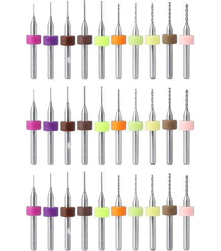 Trapano A Mano HAXIHA Kit Mini 20 Pezzi Punte Da PCB Micro,Mini Trapano 0, 1mm A 1,0mm E 1,1mm A 2,0mm Punte Elicoidale Twist Drill Bits Per Utensili Foratura Modellismo Trapano Manuale - 5
