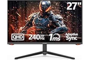 INNOCN 27G1S Écran PC Gaming 27 Pouces QHD 2560x1440, VA, 240Hz, 1ms, HDR 10, DCI-P3 89%, AMD FreeSync, HDMI2.1, DP1.4, réglable en Hauteur pour PC, Mac, Xbox