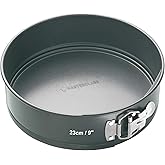 MasterClass Non-Stick Cake Tin for Baking with PTFE, PFOA and BPA Free Non Stick, Robust 1mm Thick Carbon Steel, Spring Form