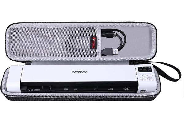 XANAD Etui pour Scanner Portable Compatible pour Brother ds640 / ds-740d / Brother ds-940dw / HP Petit HPPS100 / DS-620 / EPSON Workforce ES-60W Scanner Mobile Housse (Boîtier Noir, intérieur Gris)