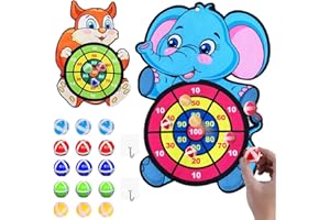 ANIEPAA 2 Piezas Juego Dardos Juguete, Dardo de Juguete 75 cm, Diana Velcro Niños con 15 Bolas Pegajosas, Juegos de Interior Al Aire Libre para Fiestas Juguetes Regalos para Niños de 3 a 12 Años