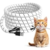 AGPTEK Cable Organizer 6M, 12-25mm Collects Cables Sort Flexible, Cable Sleeves, White