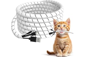AGPTEK Organizador Cables 6M, 12-25mm Recoge Cables Ordenar Flexible, Manguitos para Cable, Blanco