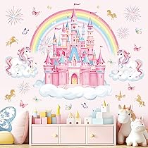 Stickers Muraux Autocollant Mural Licorne Arc-en-ciel 3d Pour Chambre D' Enfants Et Decalmile Direct Amazon