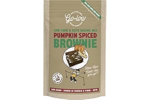GO-LOW EASY LOW CARB & KETO GOODNESS GO-LOW Pumpkin Spiced Brownie - Low Carb - Keto - Sugar free - 1.3g carbs per serving. Diabetic-Friendly, Almond Flour, Gluten Free, Vegan & Paleo. No Additives, Wholefood Ingredients.