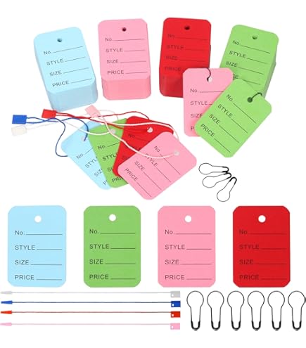 600pcs Nylon Hang Tag Strings - 9.4 Inch Black & White With Snap Lock For Clothing Tags