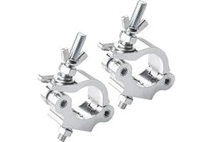 WECAN Lot de 2 Pinces Pour éclairage de scène, Accessoires D'éclairage de Scène, Pinces de Poteau à Dégagement Rapide, Crochets d'éclairage Pour Traverses de 42-51mm