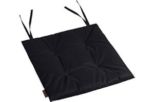 Domarex Gartenstuhlkissen MIA 50x50x3 cm - Wasserdichtes Kissen für den Gartenmöbel, Gartenstuhl Sitzkissen an Stuhl fesselt - bequemes Kissen - Hochwertiger - Schwarz